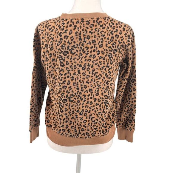 J. Crew Cozy Leopard Print Crewneck Sweatshirt Sz XS EUC preppy, soft - Picture 3 of 7